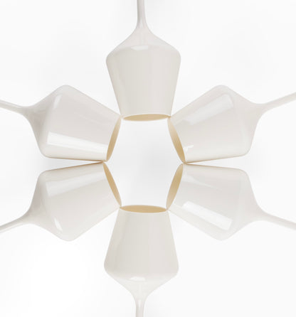 Acrylic Stemmed Wine Glasses-WHITE