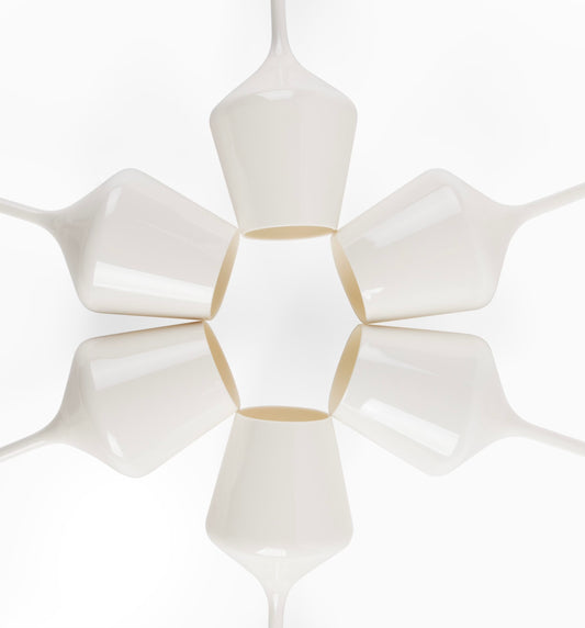 Acrylic Stemmed Wine Glasses-WHITE