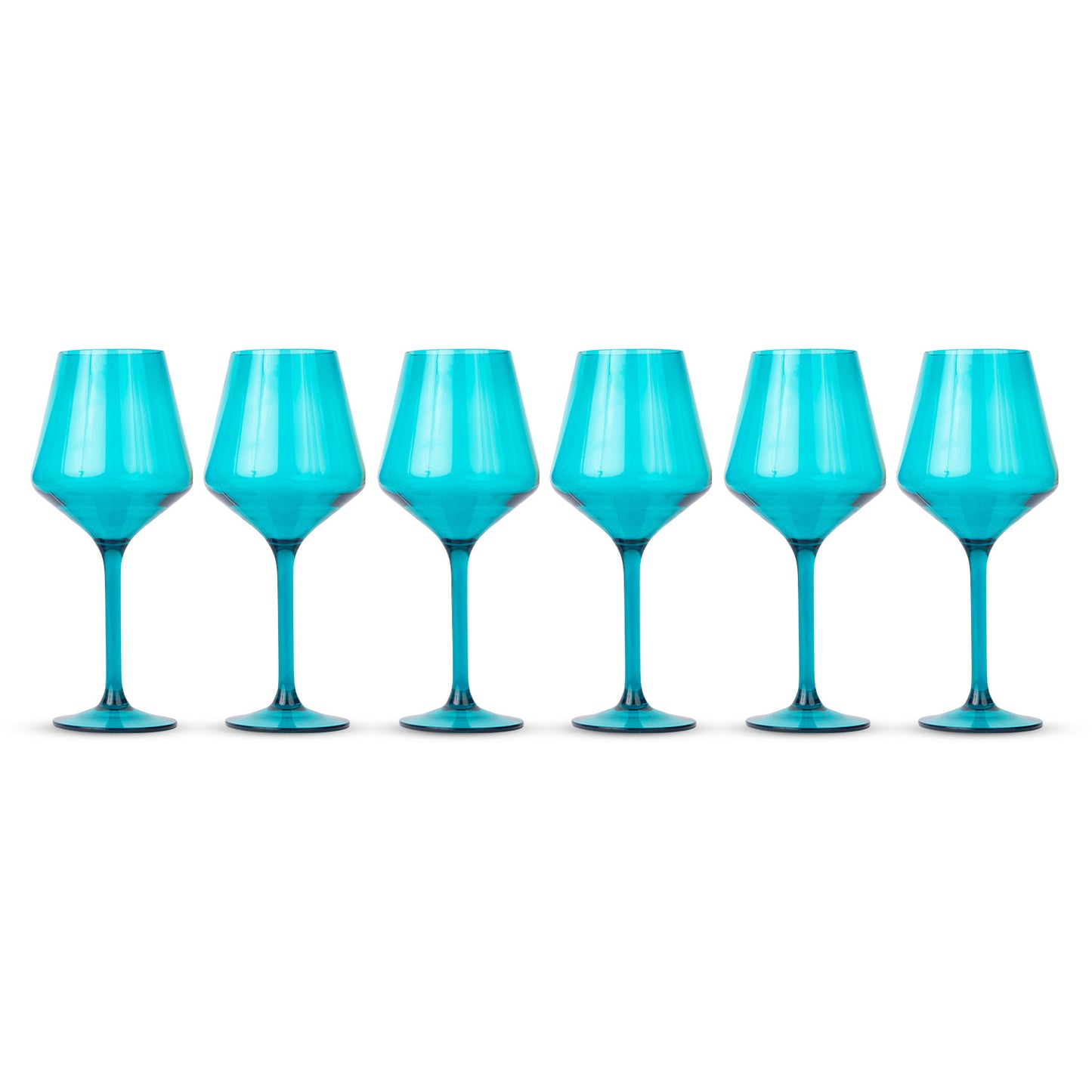 Acrylic Stemmed Wine Glasses-Teal