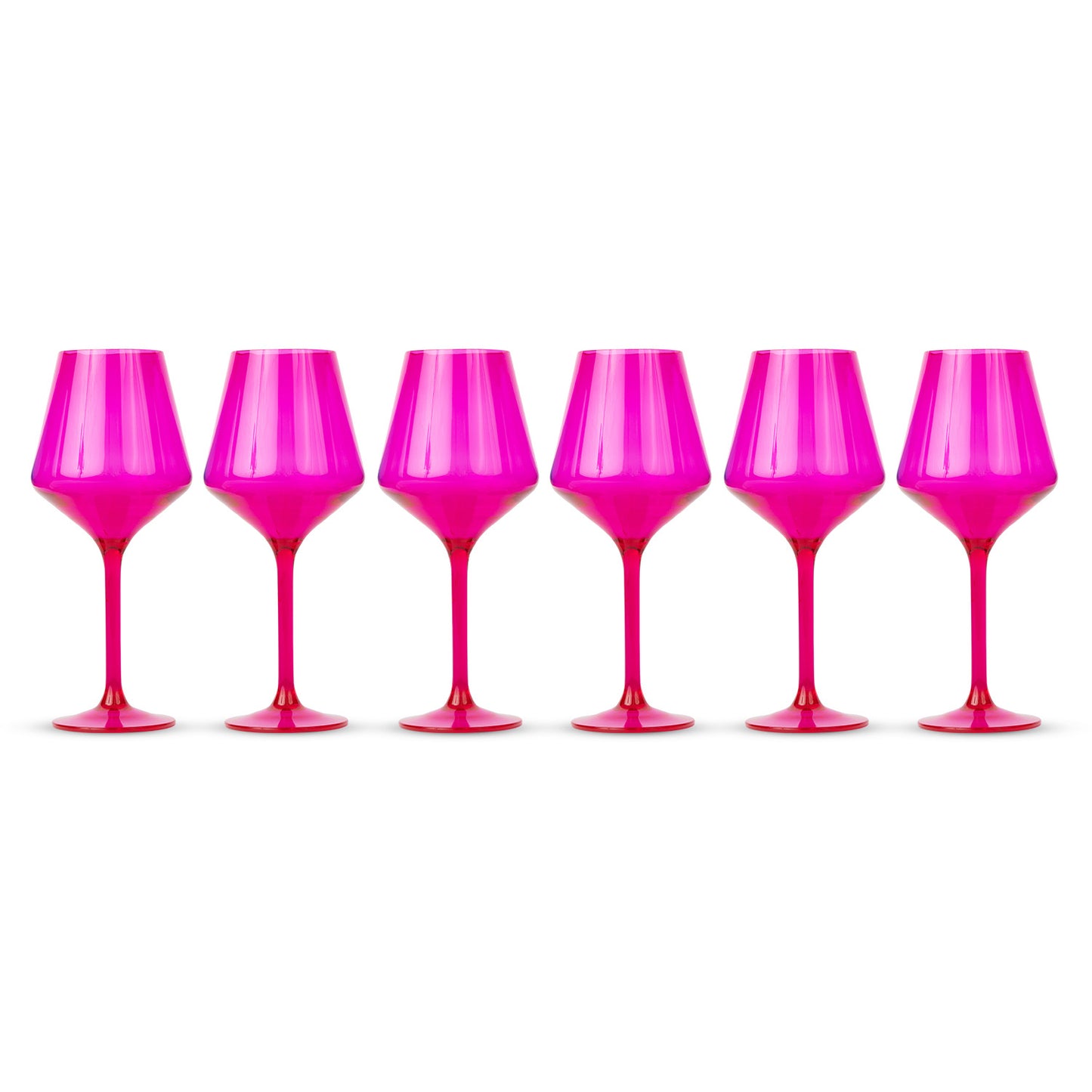 Acrylic Stemmed Wine Glasses-FUCHSIA