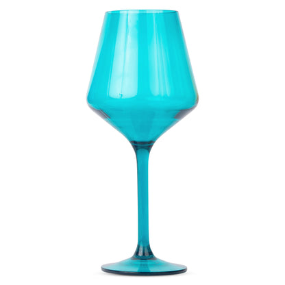 Acrylic Stemmed Wine Glasses-Teal