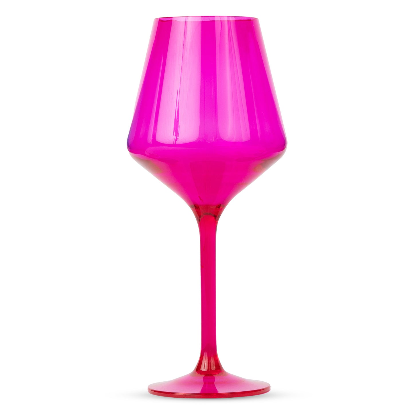 Acrylic Stemmed Wine Glasses-FUCHSIA