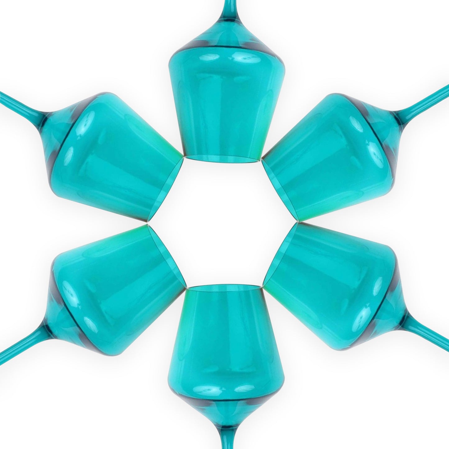 Acrylic Stemmed Wine Glasses-Teal