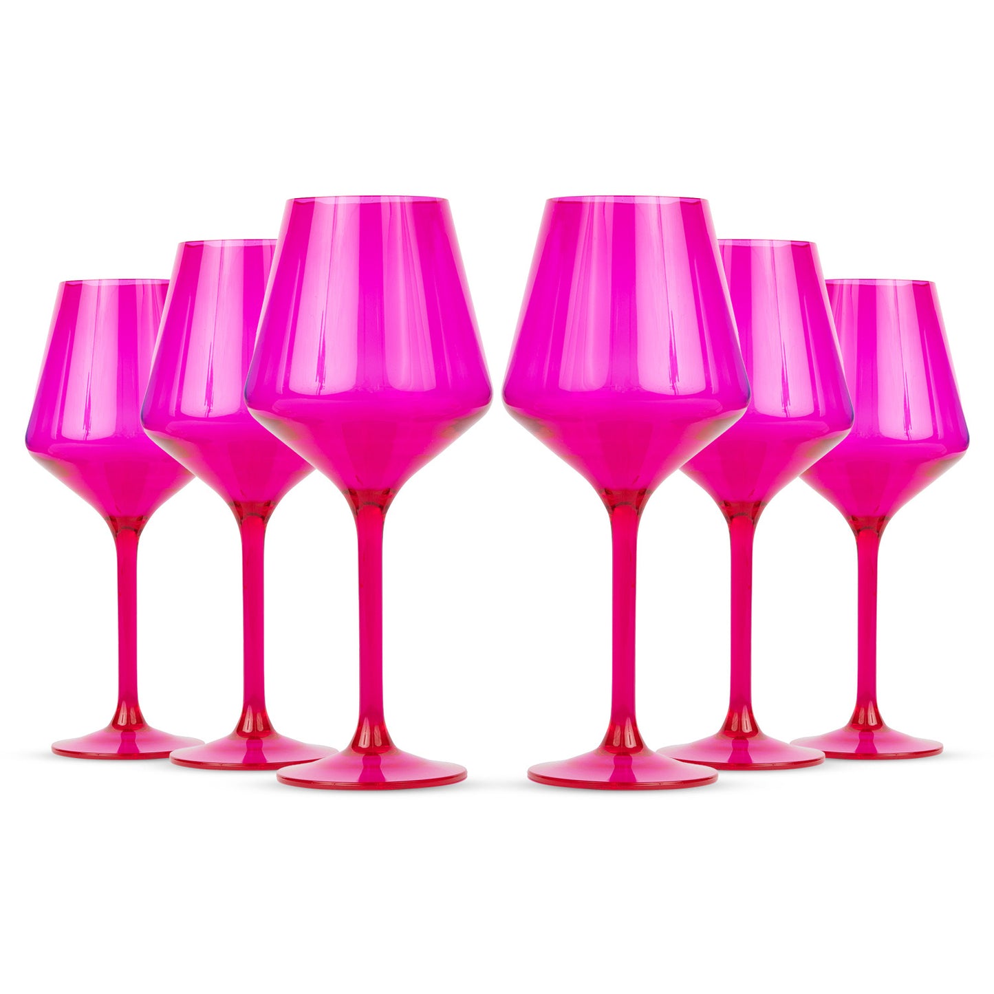Acrylic Stemmed Wine Glasses-FUCHSIA