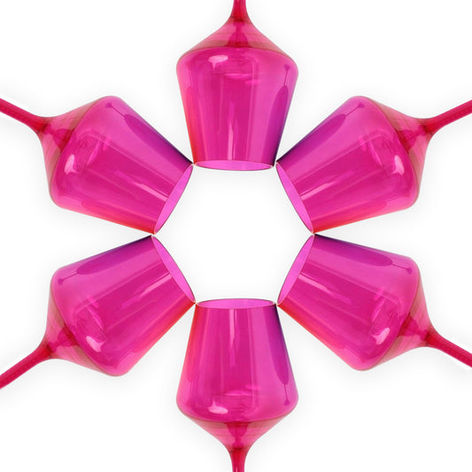 Acrylic Stemmed Wine Glasses-FUCHSIA