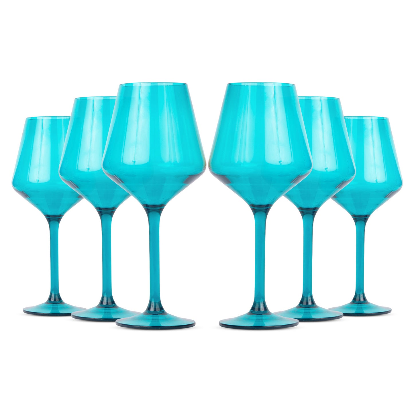 Acrylic Stemmed Wine Glasses-Teal