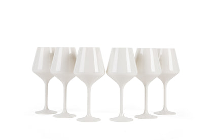 Acrylic Stemmed Wine Glasses-WHITE