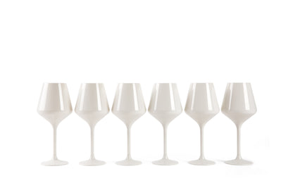 Acrylic Stemmed Wine Glasses-WHITE