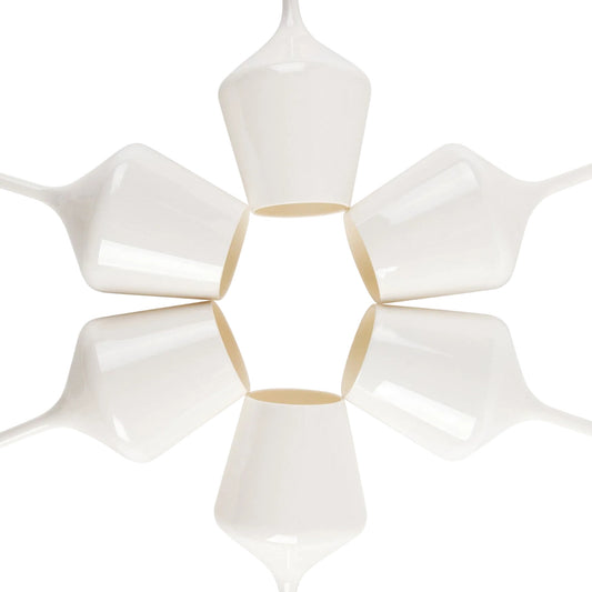 Acrylic Stemmed Wine Glasses-White