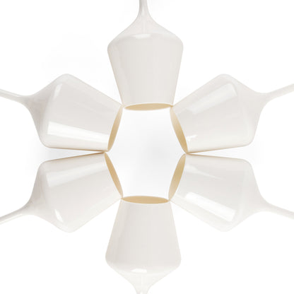 Acrylic Stemmed Wine Glasses-White